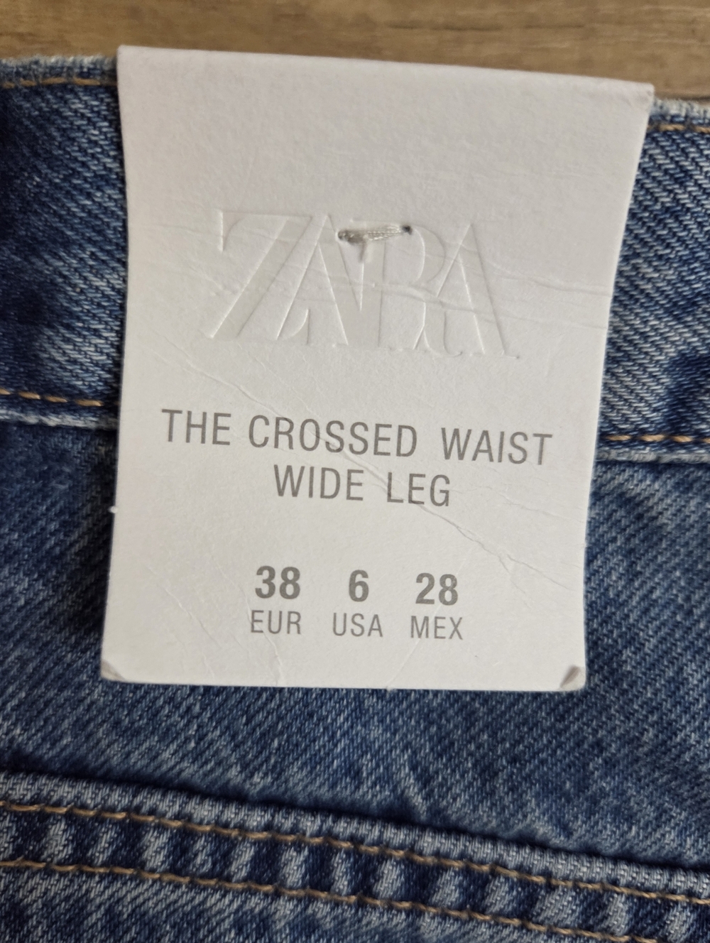 ZARA The Crossed Waist Wide Leg Jeans - Picture 12 of 16